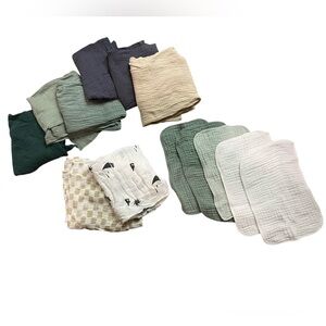 Baby Swaddles and Burp Cloth Bundle